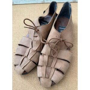 Vintage Trader Bay Woven Fisherman Sandals Brown Leather Men 11 Preowned